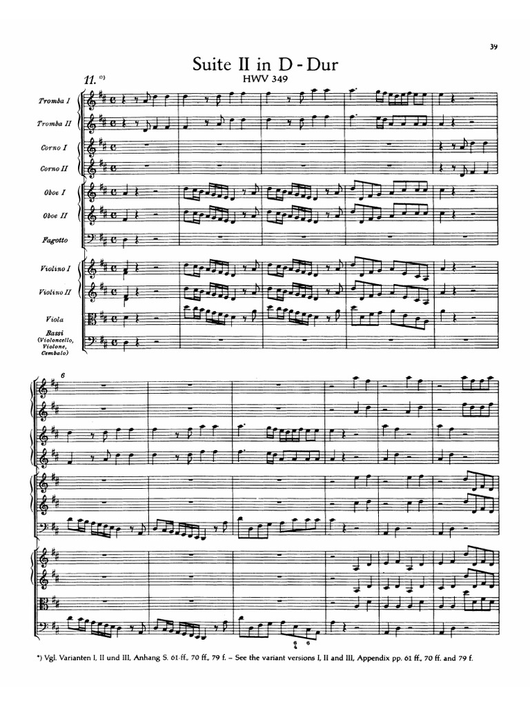 Handel - Water Music - Suíte 2 - Partitura | PDF
