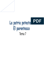 La Patria Potestad. El Parentesco El Parentesco: Tema 7