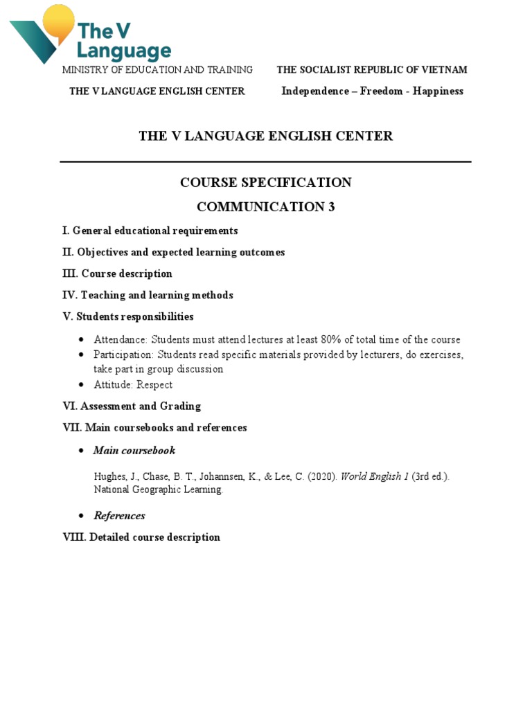 Communication 3 Course Overview | PDF | English Language | Linguistic ...