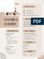 Brown and Cream Minimalist Graphic Designer CV Resume