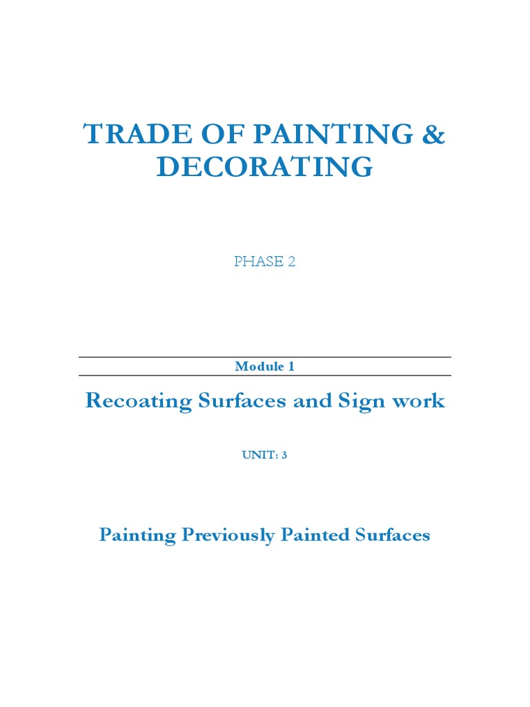 M1U3 Painting Previously Painted Surfaces PDF Paint Ladder