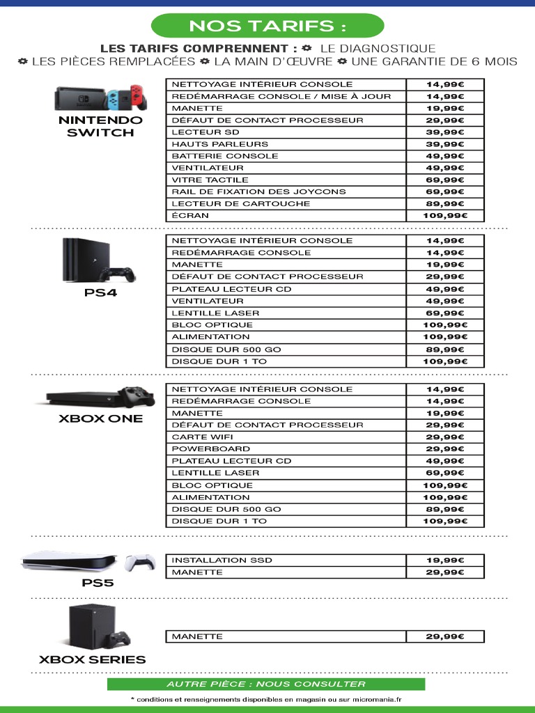 Rep Tarifs Reparation Juin2022 | PDF