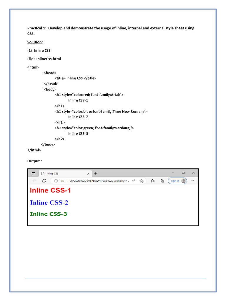 CSS Style Sheet Examples Explained | PDF | Computers