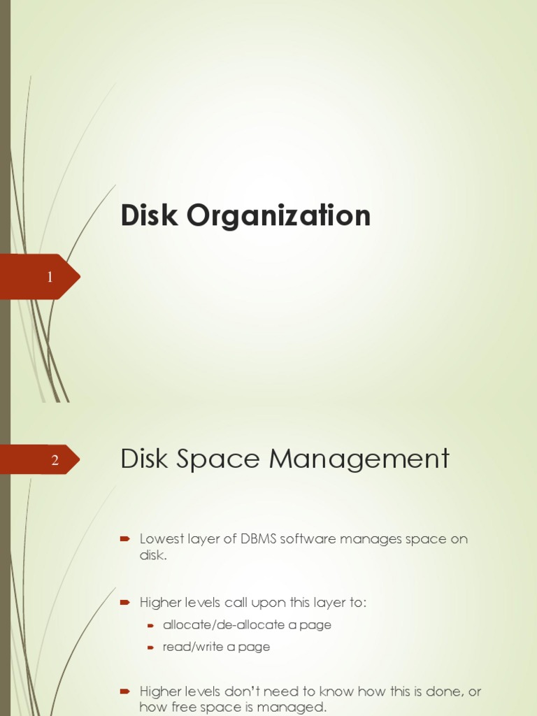Disk Organization PDF Computer File Data
