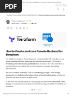 How To Create An Azure Remote Backend For Terraform