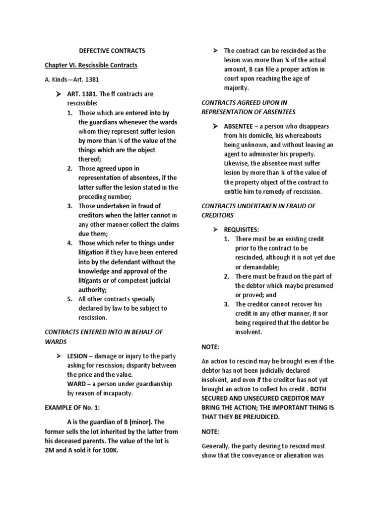 Example For Unenforceable Contract