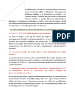 Les Bases Fondatrices de La Gouvernance Des Entreprises Au Maroc