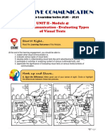 Purposive Communication: UNIT II - Module 4: Visual Communication - Evaluating Types of Visual Texts