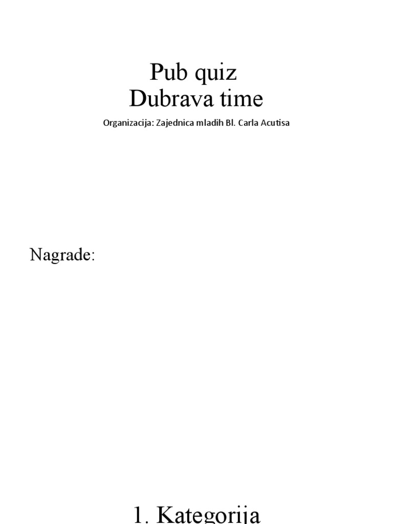 Pub Quiz | PDF