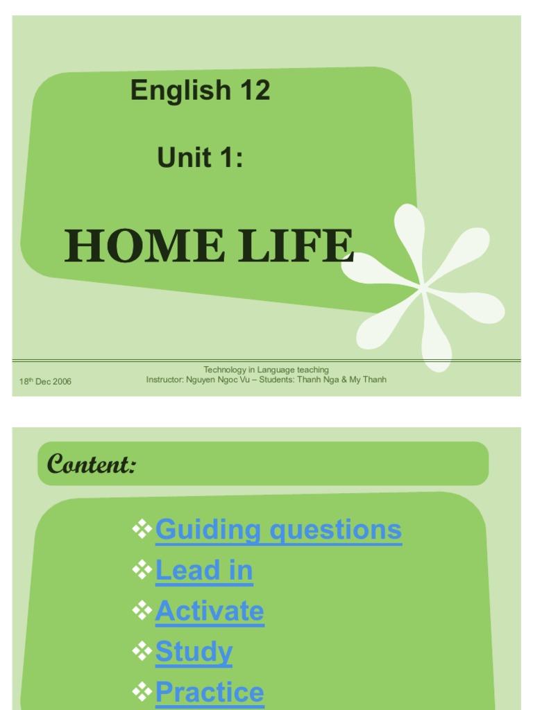 Home Life | PDF | Language Education | Living Arrangements