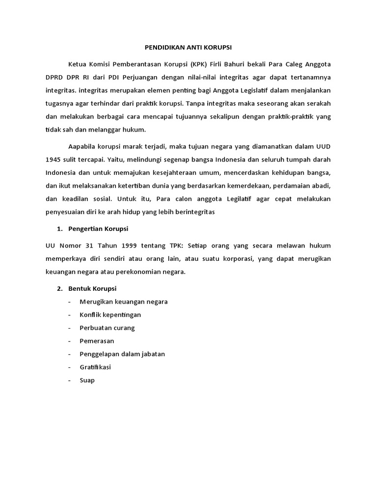 Pendidikan Anti Korupsi untuk Masyarakat Desa Membangun Kesadaran Sejak Dini
