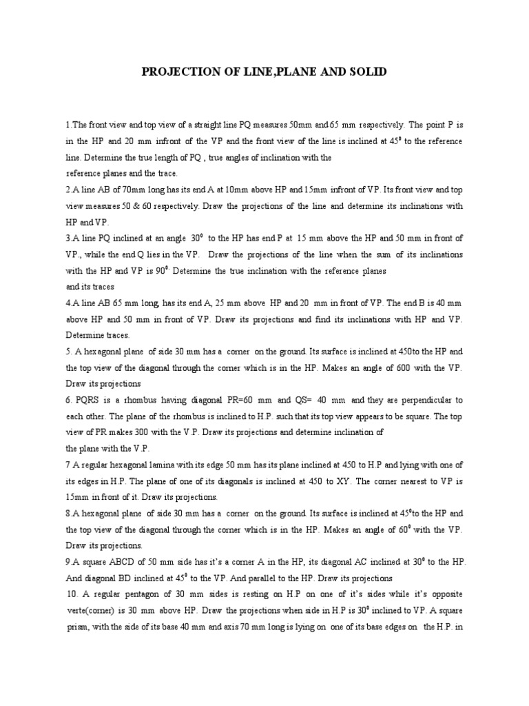 Projection of Line PDF Rectangle Elementary Mathematics