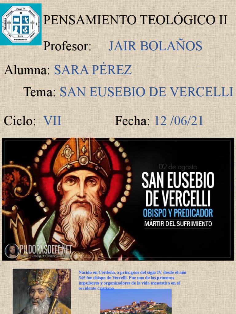 San Eusebio de Vercelli PDF arrianismo Familias denominacionales