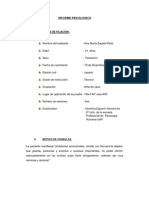 Informe psicológico sobre problemas de memoria y ansiedad