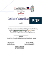 Certificate of Merit and Recognition: Is Awarded To