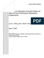 Methods To Calculate Corrosion Rates For Alloy 22 From Polarization Resistance Experiments