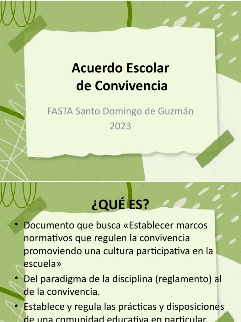 Acuerdo Escolar de Convivencia 2023 | PDF | Crecimiento personal y ...