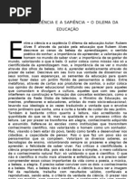 Entre a ciência e a sapiência