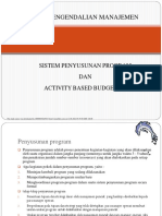 Sistem Pengendalian Manajemen: Sistem Penyusunan Program DAN Activity Based Budgeting