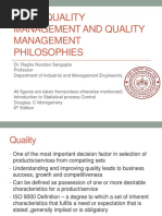 Total Quality Management and Quality Management Philosophies