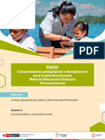 Curso: Conocimientos Pedagógicos y Disciplinares para La Práctica Docente Nivel de Educación Primaria Personal Social