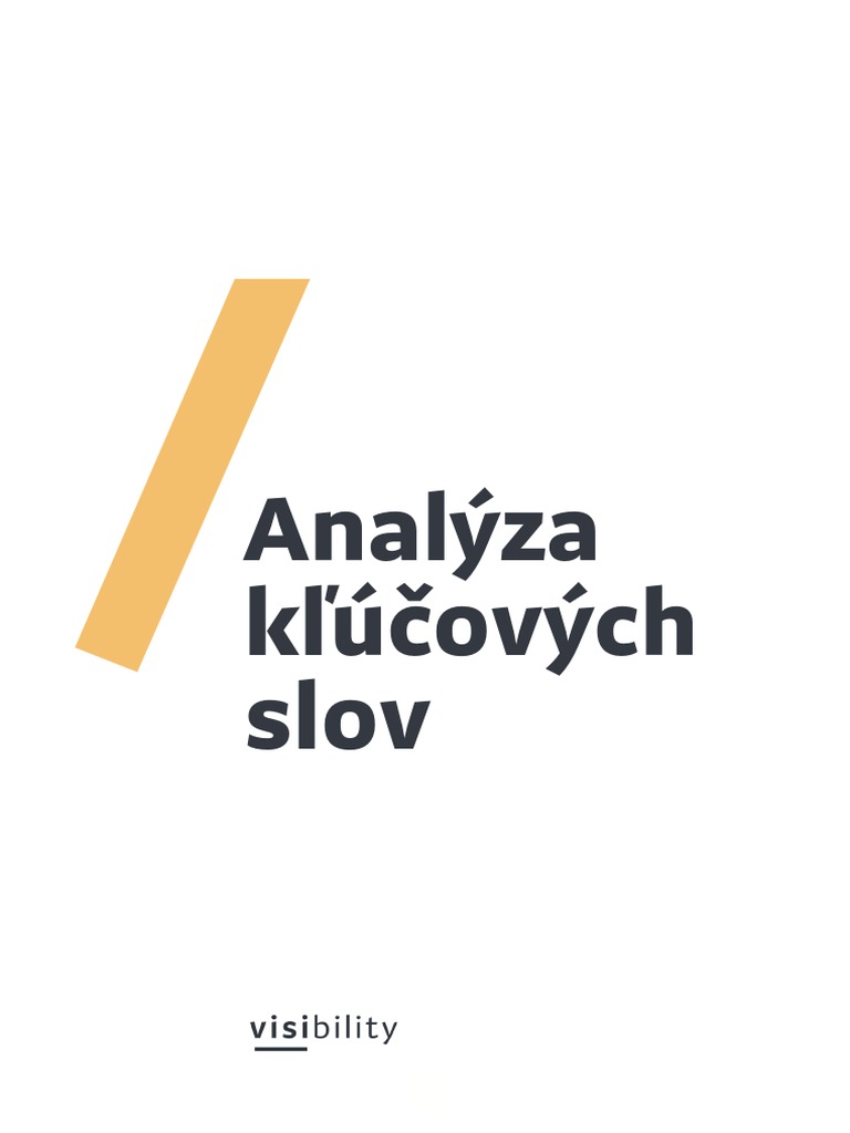 Anal za Kl ov ch Slov PDF