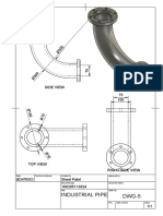 Industrial pipe side and top view technical drawing