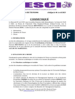 Communiqué: N Réf: 2023/AG BEN-SECTIONS/001 Abidjan Le 06 Avril 2023