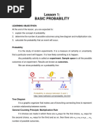 Lesson 1: Basic Probability: Learning Objectives