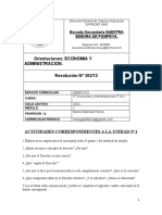 Orientaciones: ECONOMIA Y Administracion. Resolución #302/12