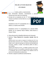 Agenda de Acto de Grado de 6to Grado 2021-2022