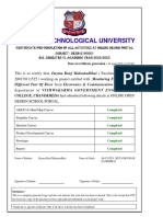 GTU Certificate for Completion of Design Portal Activities