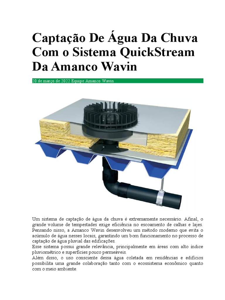 Os Benefícios da Captação de Água da Chuva com o Sistema QuickStream da ...