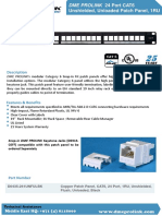 2 DME PROLINK CAT6 Unshielded Unloaded Patch Panel 1U