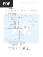 NCERT Solutions Class 10 Maths Chapter 8 Introduction To Trigonometry