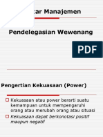 Pengantar Manajemen Pendelegasian Wewenang: Mata Kuliah