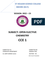 Subject: Open Elective Chemistry: Government Holkar Science College Indore (M.P.)