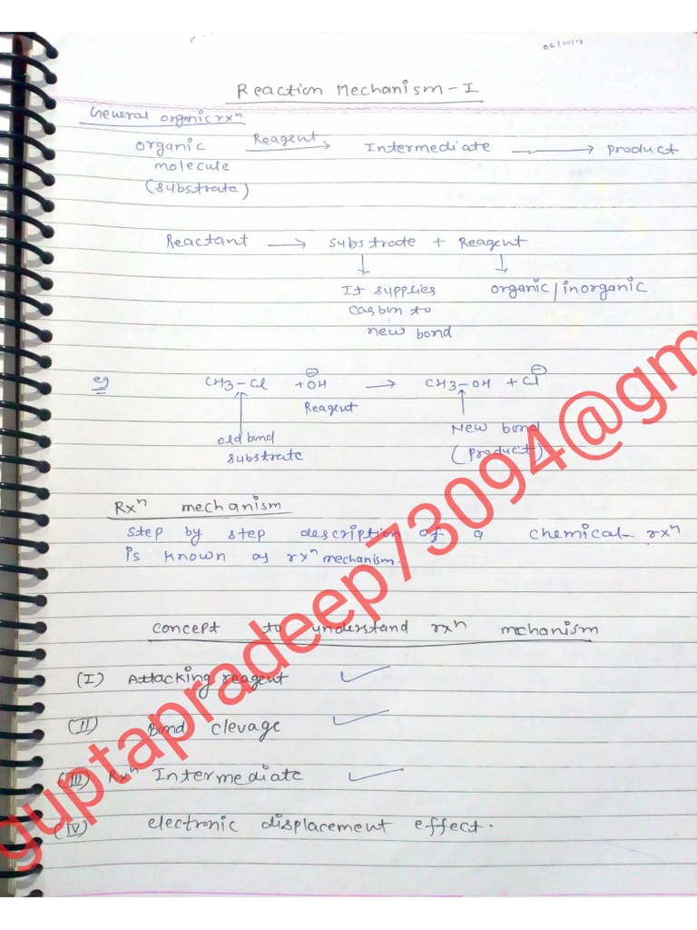 Reaction Mechanism - 1 (@class 11&12, NEET, IITJEE) | PDF