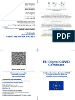 EU Digital COVID Certificate: Personal Data