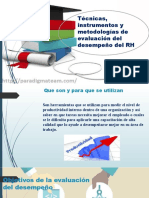 Técnicas, Instrumentos y Metodologías de Evaluación Del