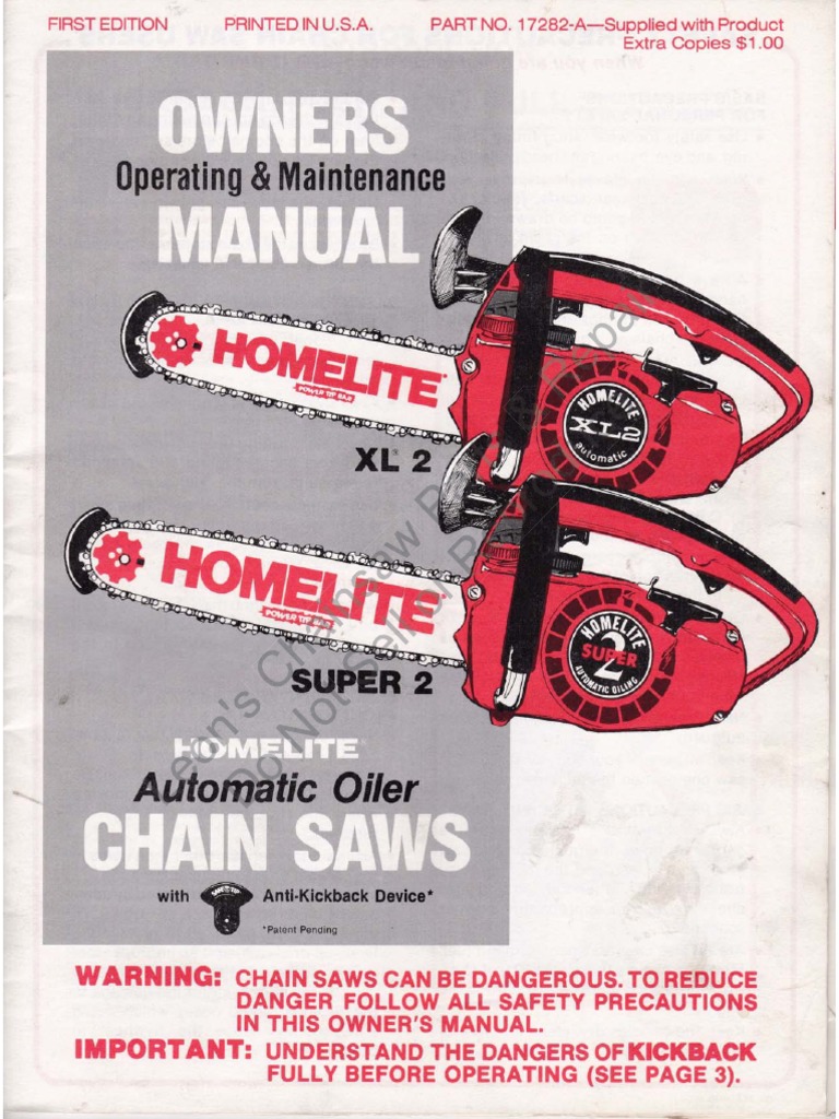 Homelite Super 2 PDF