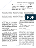 The Correlation Between Oral Health Status With The Recovery Period, C-Reactive Protein Values and Severity of Covid-19 Recovered Patients of Raichur - A Cross-Sectional Study