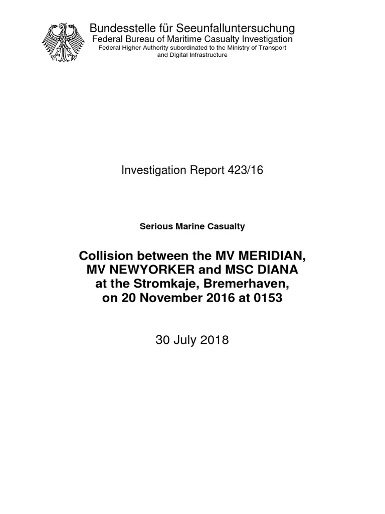 Marine Casualty Report 423/16 | PDF | Ships | Rudder
