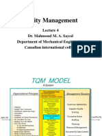 Quality Management: Dr. Mahmoud M. A. Sayed Department of Mechanical Engineering Canadian International College