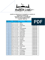 Jadwal Tadarus Pemuda Dakwah Masjid Jami Al Barkah