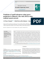 2017 Prediction of Small Hydropower Plant Power Production in Himreen Lake Dam (HLD) Using Artificial Neural Network