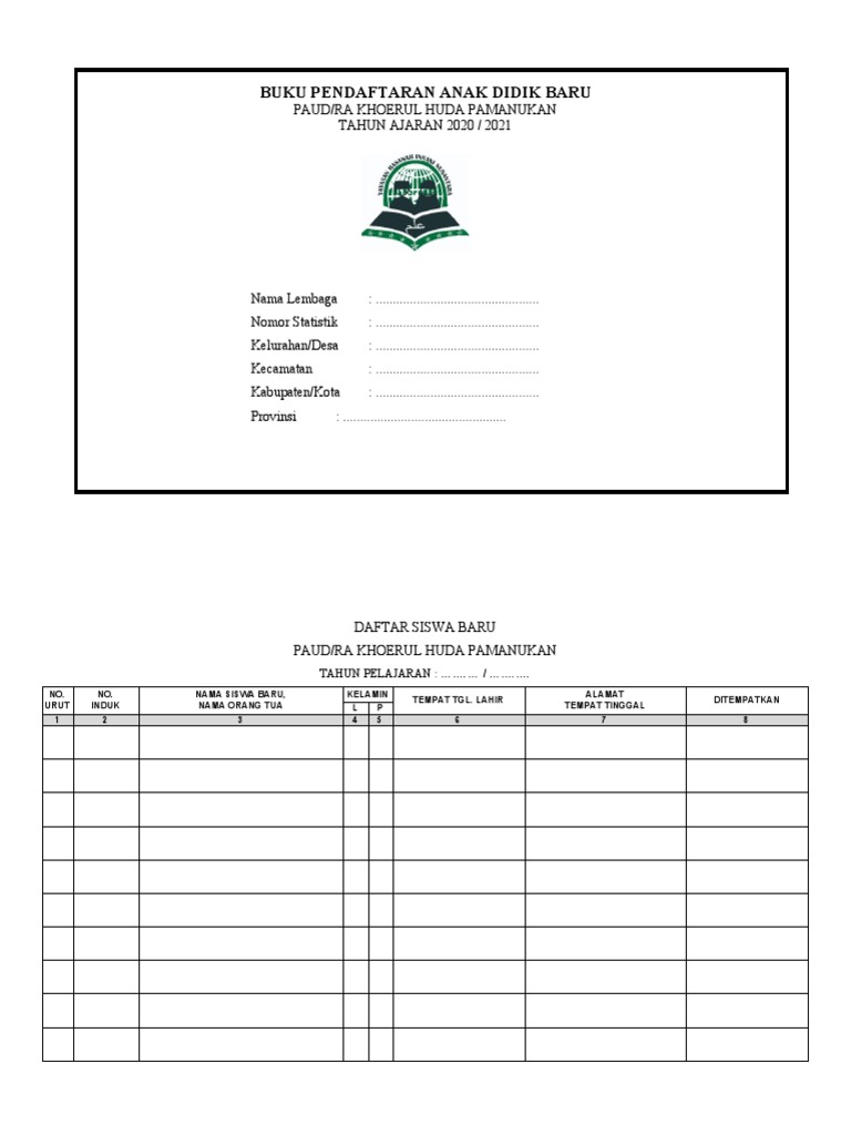 A 3 2 buku pendaftaran anak didik paud tk kb pdf