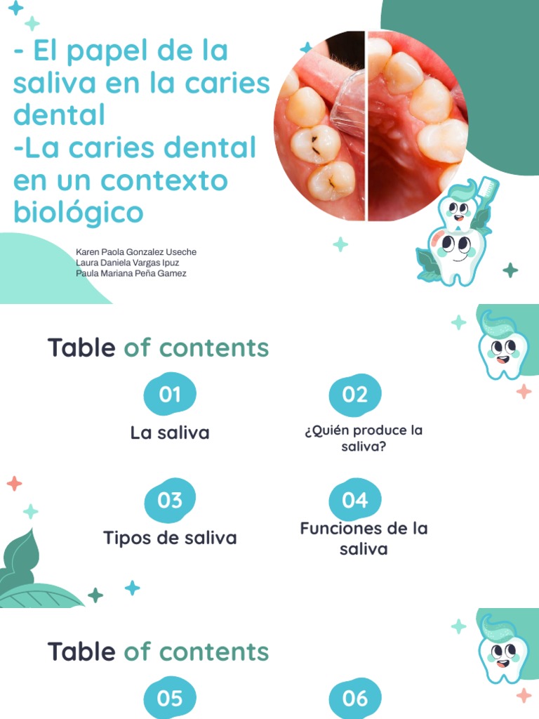 Papel de La Saliva en La Caries Dental PDF Saliva Especialidades