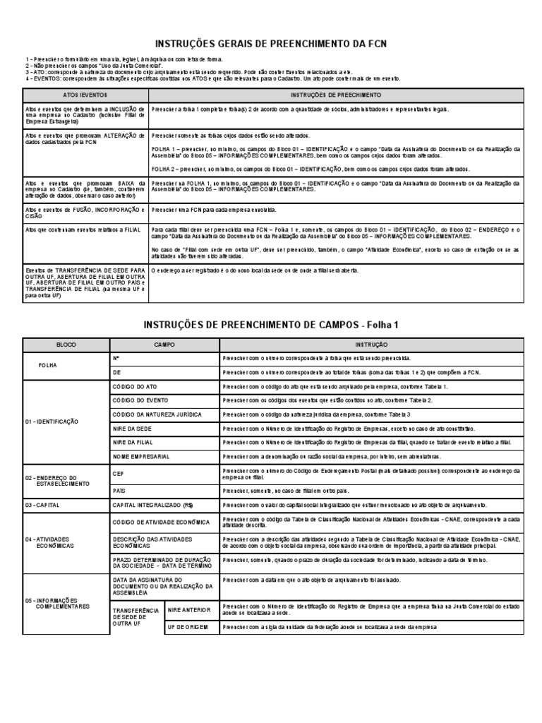 Instrucoes FCN | PDF