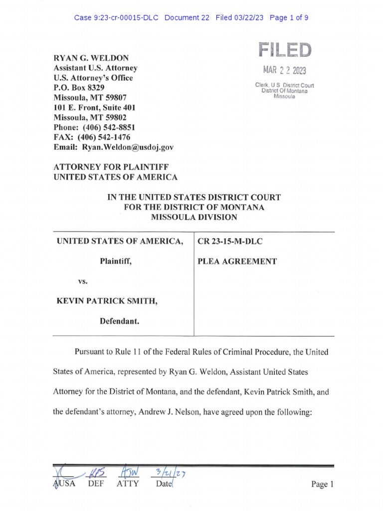 Plea Agreement for Threats to Murder | PDF | Plea | Plea Bargain